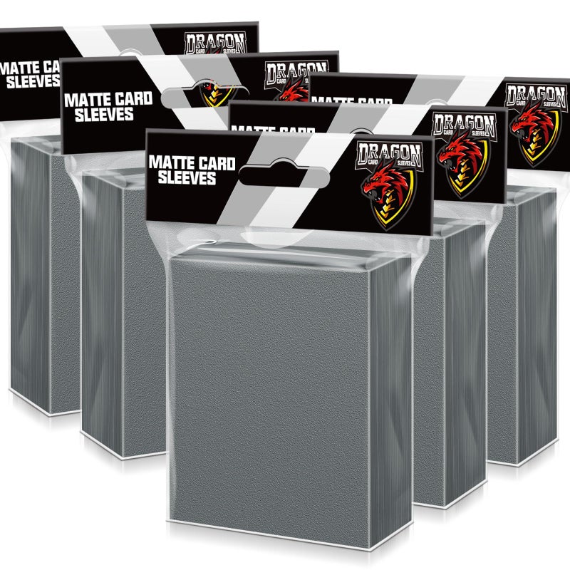 Kitoyz 500 Pcs Card Sleeves for Trading Card, Matte Card Sleeves Deck Card Protectors Compatible with Baseball Cards, Sports Cards, Game Cards (Grey) - Image 1